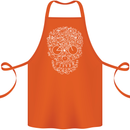 A Skull Made with Bicycles Cyclist Cycling Cotton Apron 100% Organic Orange