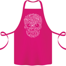 A Skull Made with Bicycles Cyclist Cycling Cotton Apron 100% Organic Pink
