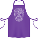 A Skull Made with Bicycles Cyclist Cycling Cotton Apron 100% Organic Purple