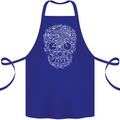 A Skull Made with Bicycles Cyclist Cycling Cotton Apron 100% Organic Royal Blue