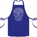 A Skull Made with Bicycles Cyclist Cycling Cotton Apron 100% Organic Royal Blue