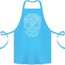 A Skull Made with Bicycles Cyclist Cycling Cotton Apron 100% Organic Turquoise