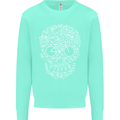 A Skull Made with Bicycles Cyclist Cycling Kids Sweatshirt Jumper Peppermint