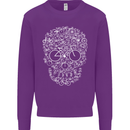 A Skull Made with Bicycles Cyclist Cycling Kids Sweatshirt Jumper Purple