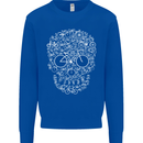A Skull Made with Bicycles Cyclist Cycling Kids Sweatshirt Jumper Royal Blue