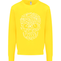 A Skull Made with Bicycles Cyclist Cycling Kids Sweatshirt Jumper Yellow