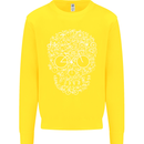 A Skull Made with Bicycles Cyclist Cycling Kids Sweatshirt Jumper Yellow