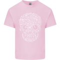 A Skull Made with Bicycles Cyclist Cycling Kids T-Shirt Childrens Light Pink