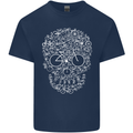 A Skull Made with Bicycles Cyclist Cycling Kids T-Shirt Childrens Navy Blue