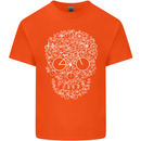 A Skull Made with Bicycles Cyclist Cycling Kids T-Shirt Childrens Orange