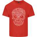 A Skull Made with Bicycles Cyclist Cycling Kids T-Shirt Childrens Red