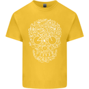 A Skull Made with Bicycles Cyclist Cycling Kids T-Shirt Childrens Yellow