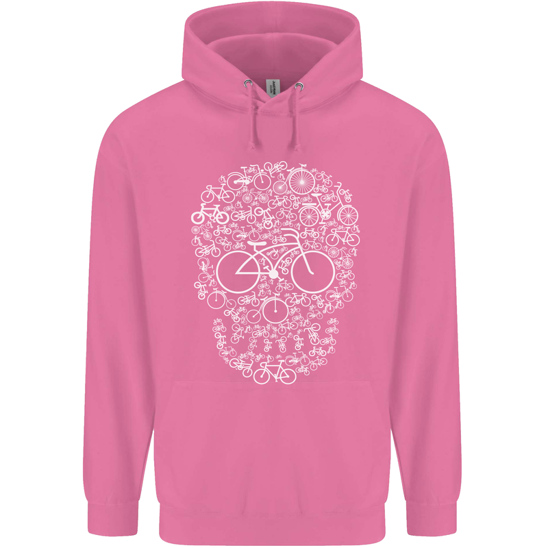 A Skull Made with Bicycles Cyclist Cycling Mens 80% Cotton Hoodie Azelea
