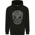 A Skull Made with Bicycles Cyclist Cycling Mens 80% Cotton Hoodie Black