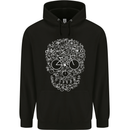A Skull Made with Bicycles Cyclist Cycling Mens 80% Cotton Hoodie Black