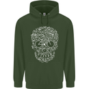 A Skull Made with Bicycles Cyclist Cycling Mens 80% Cotton Hoodie Forest Green