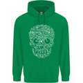 A Skull Made with Bicycles Cyclist Cycling Mens 80% Cotton Hoodie Irish Green