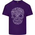 A Skull Made with Bicycles Cyclist Cycling Mens Cotton T-Shirt Tee Top Purple
