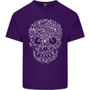 A Skull Made with Bicycles Cyclist Cycling Mens Cotton T-Shirt Tee Top Purple