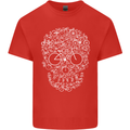 A Skull Made with Bicycles Cyclist Cycling Mens Cotton T-Shirt Tee Top Red