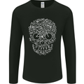 A Skull Made with Bicycles Cyclist Cycling Mens Long Sleeve T-Shirt Black