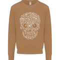 A Skull Made with Bicycles Cyclist Cycling Mens Sweatshirt Jumper Caramel Latte