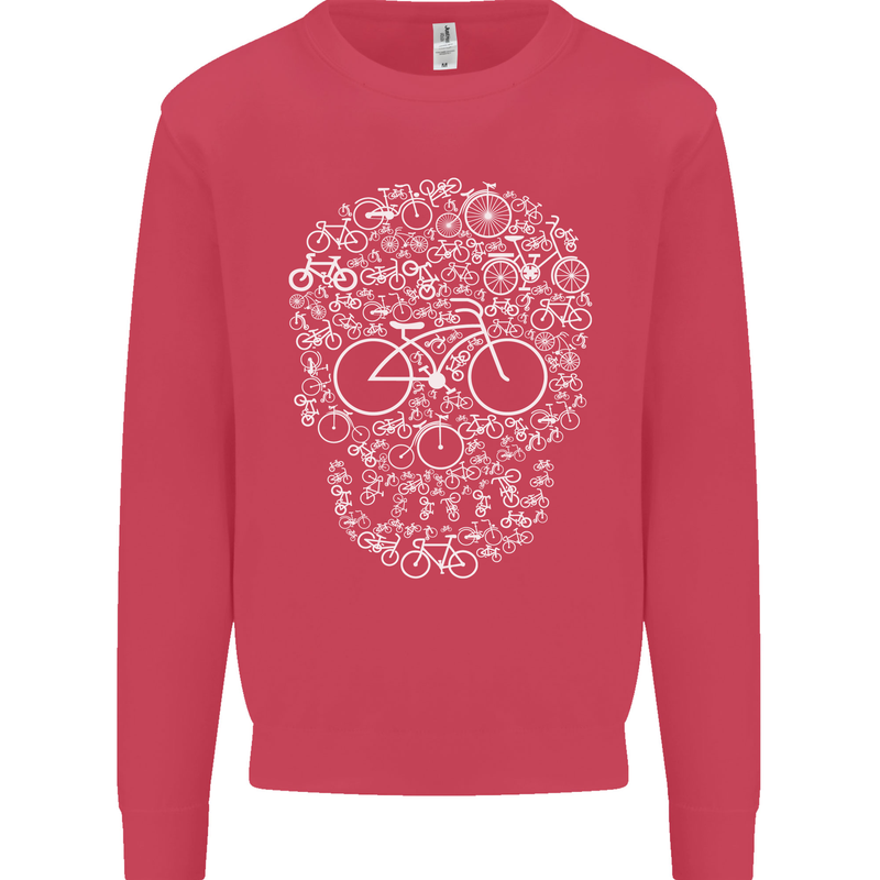 A Skull Made with Bicycles Cyclist Cycling Mens Sweatshirt Jumper Heliconia