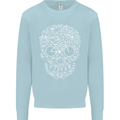 A Skull Made with Bicycles Cyclist Cycling Mens Sweatshirt Jumper Light Blue