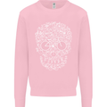 A Skull Made with Bicycles Cyclist Cycling Mens Sweatshirt Jumper Light Pink