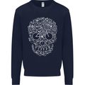 A Skull Made with Bicycles Cyclist Cycling Mens Sweatshirt Jumper Navy Blue
