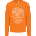 A Skull Made with Bicycles Cyclist Cycling Mens Sweatshirt Jumper Orange