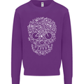 A Skull Made with Bicycles Cyclist Cycling Mens Sweatshirt Jumper Purple