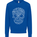 A Skull Made with Bicycles Cyclist Cycling Mens Sweatshirt Jumper Royal Blue