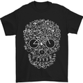 A Skull Made with Bicycles Cyclist Cycling Mens T-Shirt Cotton Gildan Black