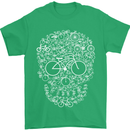 A Skull Made with Bicycles Cyclist Cycling Mens T-Shirt Cotton Gildan Irish Green