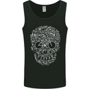 A Skull Made with Bicycles Cyclist Cycling Mens Vest Tank Top Black