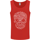 A Skull Made with Bicycles Cyclist Cycling Mens Vest Tank Top Red