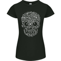 A Skull Made with Bicycles Cyclist Cycling Womens Petite Cut T-Shirt Black