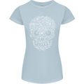 A Skull Made with Bicycles Cyclist Cycling Womens Petite Cut T-Shirt Light Blue