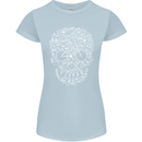 A Skull Made with Bicycles Cyclist Cycling Womens Petite Cut T-Shirt Light Blue