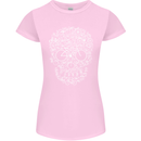 A Skull Made with Bicycles Cyclist Cycling Womens Petite Cut T-Shirt Light Pink