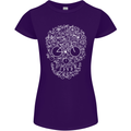 A Skull Made with Bicycles Cyclist Cycling Womens Petite Cut T-Shirt Purple