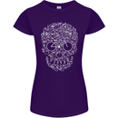 A Skull Made with Bicycles Cyclist Cycling Womens Petite Cut T-Shirt Purple