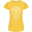A Skull Made with Bicycles Cyclist Cycling Womens Petite Cut T-Shirt Yellow
