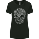 A Skull Made with Bicycles Cyclist Cycling Womens Wider Cut T-Shirt Black