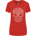 A Skull Made with Bicycles Cyclist Cycling Womens Wider Cut T-Shirt Red