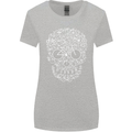 A Skull Made with Bicycles Cyclist Cycling Womens Wider Cut T-Shirt Sports Grey