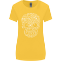 A Skull Made with Bicycles Cyclist Cycling Womens Wider Cut T-Shirt Yellow