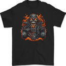 A Skull Quad Bike Rider ATV Off Roading Biker Mens Gildan Cotton T-Shirt Black