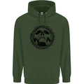 A Skull in Thorns Gothic Christ Jesus Childrens Kids Hoodie Forest Green